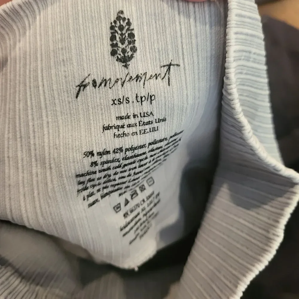 Bundled - Two Pairs of Free People Leggings in Washed Black and Ice Grey XS/S